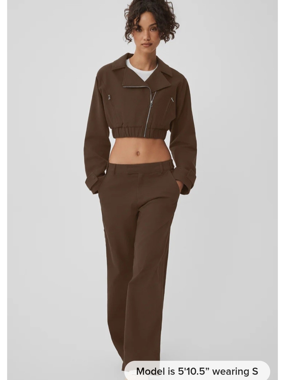 ALO Cropped Cosmopolitan Jacket - Espresso - Picture 5 of 9